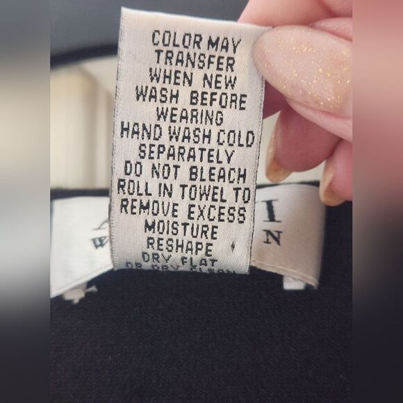 Alfani Women 1X Black SILK Blend Beaded Embroidered Vneck 3/4Sleev Women Sweater - Picture 5 of 6